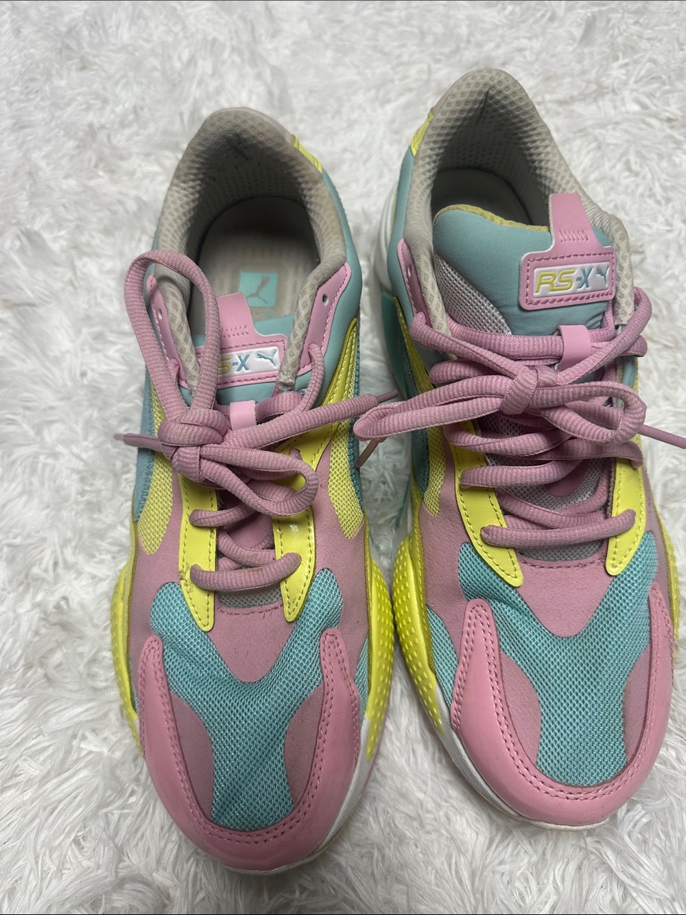 Puma Men’s RS-X Sneakers in Pink, Blue & Yellow